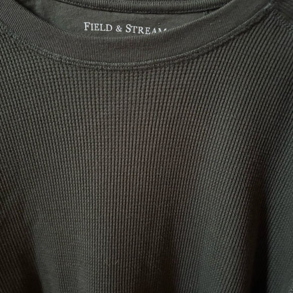 NEW Mens Field & Stream Thermal Waffle Long Sleeve Crew Neck Forest Green Sz L - Picture 3 of 12